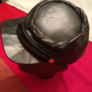Black Leather Rebel Cap, #43